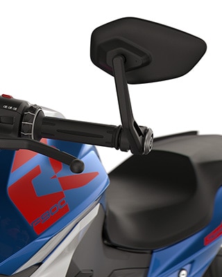 The handlebar end mirrors of the F 900 R from BMW Motorrad