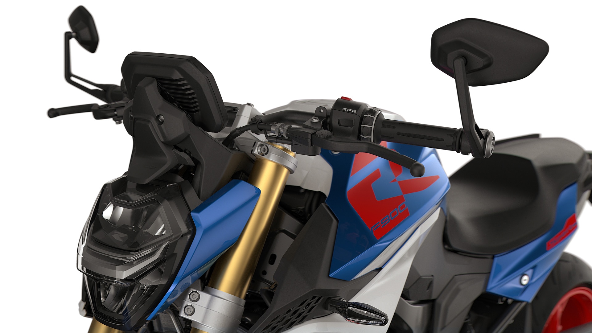 The handlebar end mirrors of the F 900 R from BMW Motorrad