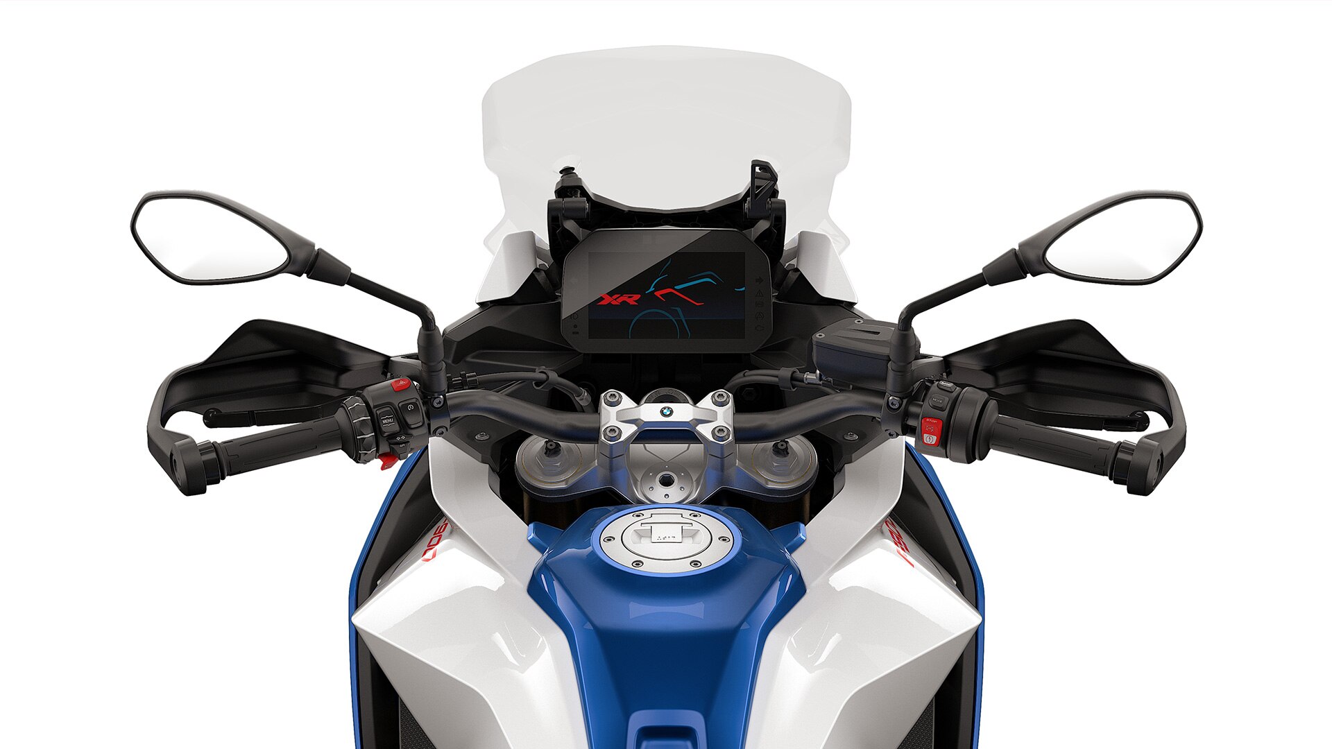 The adjustable upside-down suspension fork of the F 900 XR from BMW Motorrad
